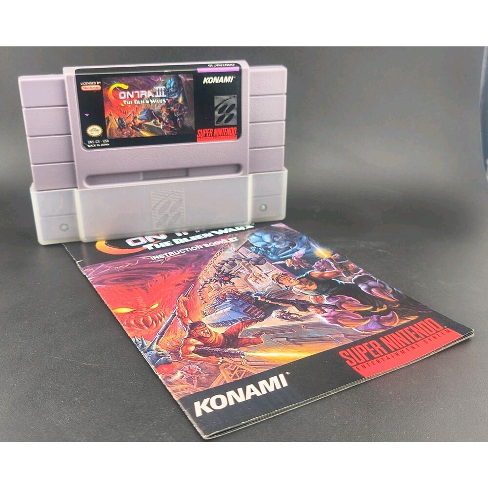 Contra III The Alien Wars (Super Nintendo SNES) Authentic Cartridge & Manual